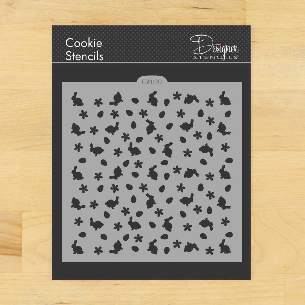 Bunnies and Flowers Miniprint Cookie & Craft Stencil | CM090 by Designer Stencils |